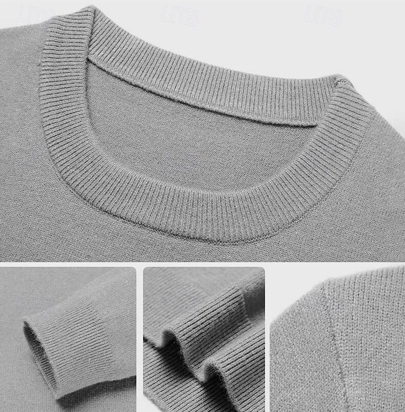 100% Wool Solid Color Sweater Pullover