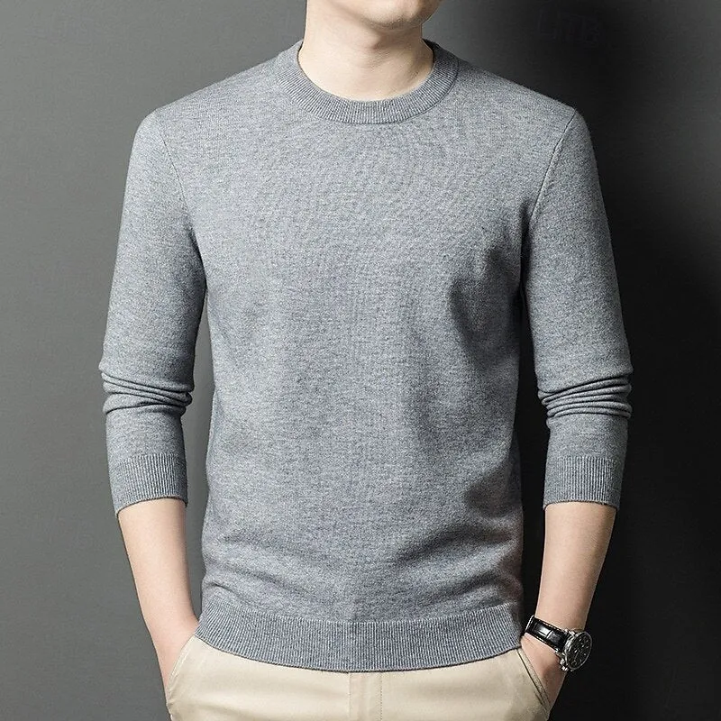 100% Wool Solid Color Sweater Pullover