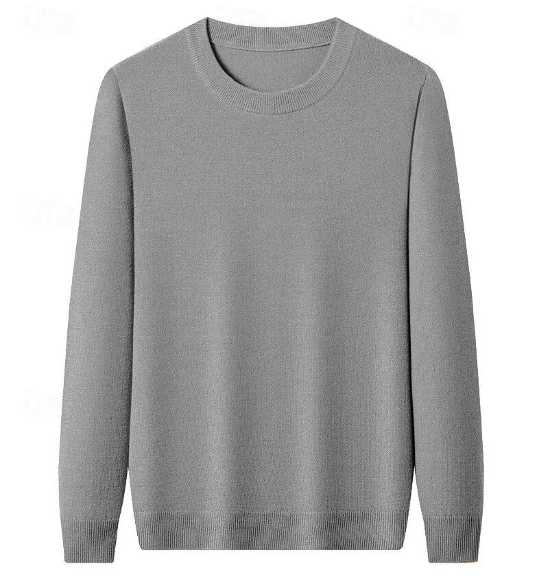 100% Wool Solid Color Sweater Pullover