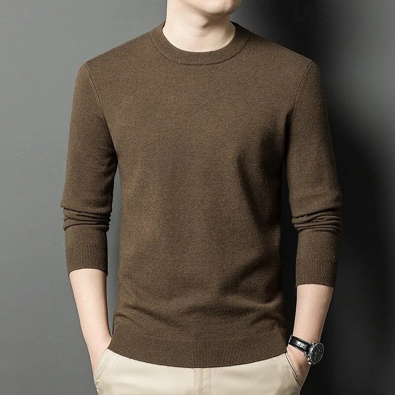 100% Wool Solid Color Sweater Pullover