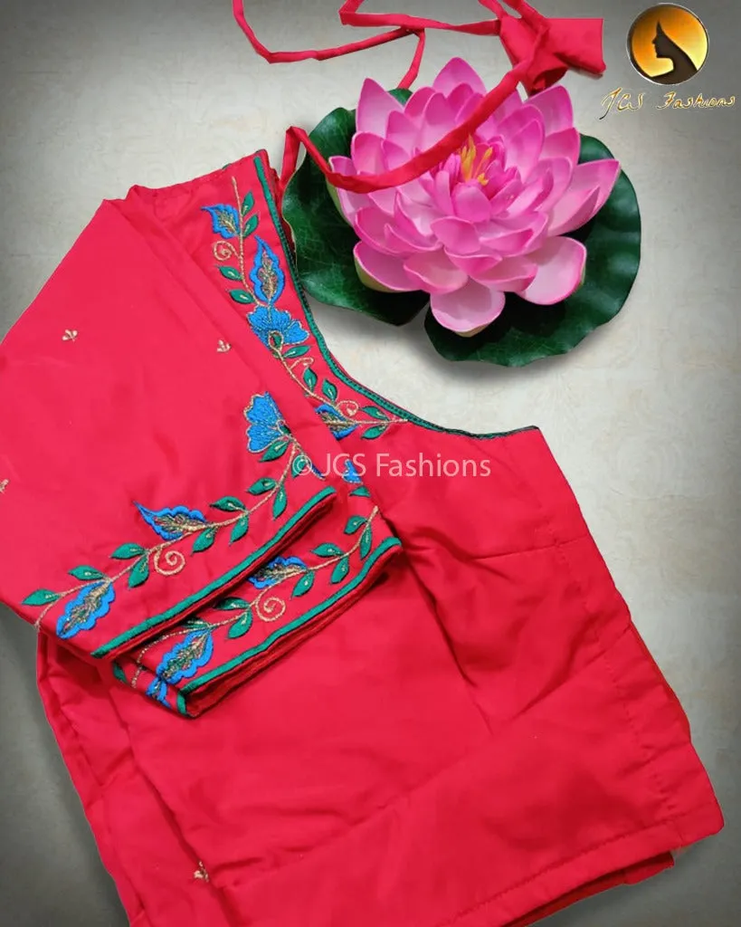 Aari embroidered work butter silk blouses for women