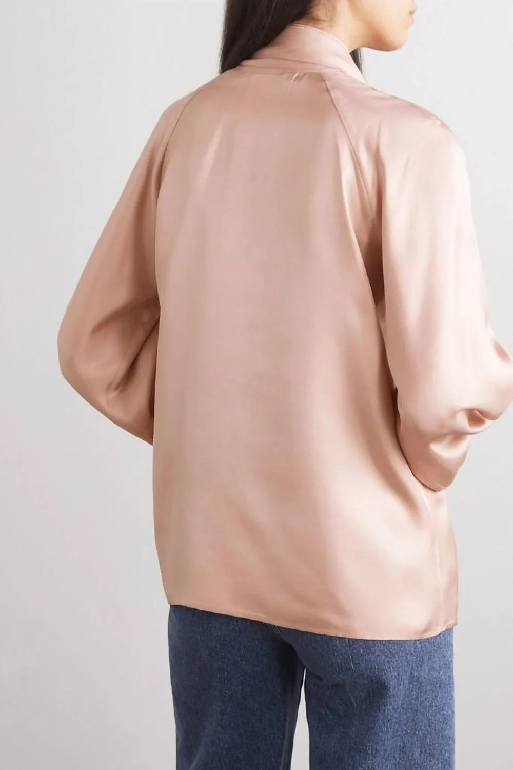 Albenga Silk Twill Blouse In Salmon