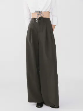 Asymmetric Waistband Tailored Trousers