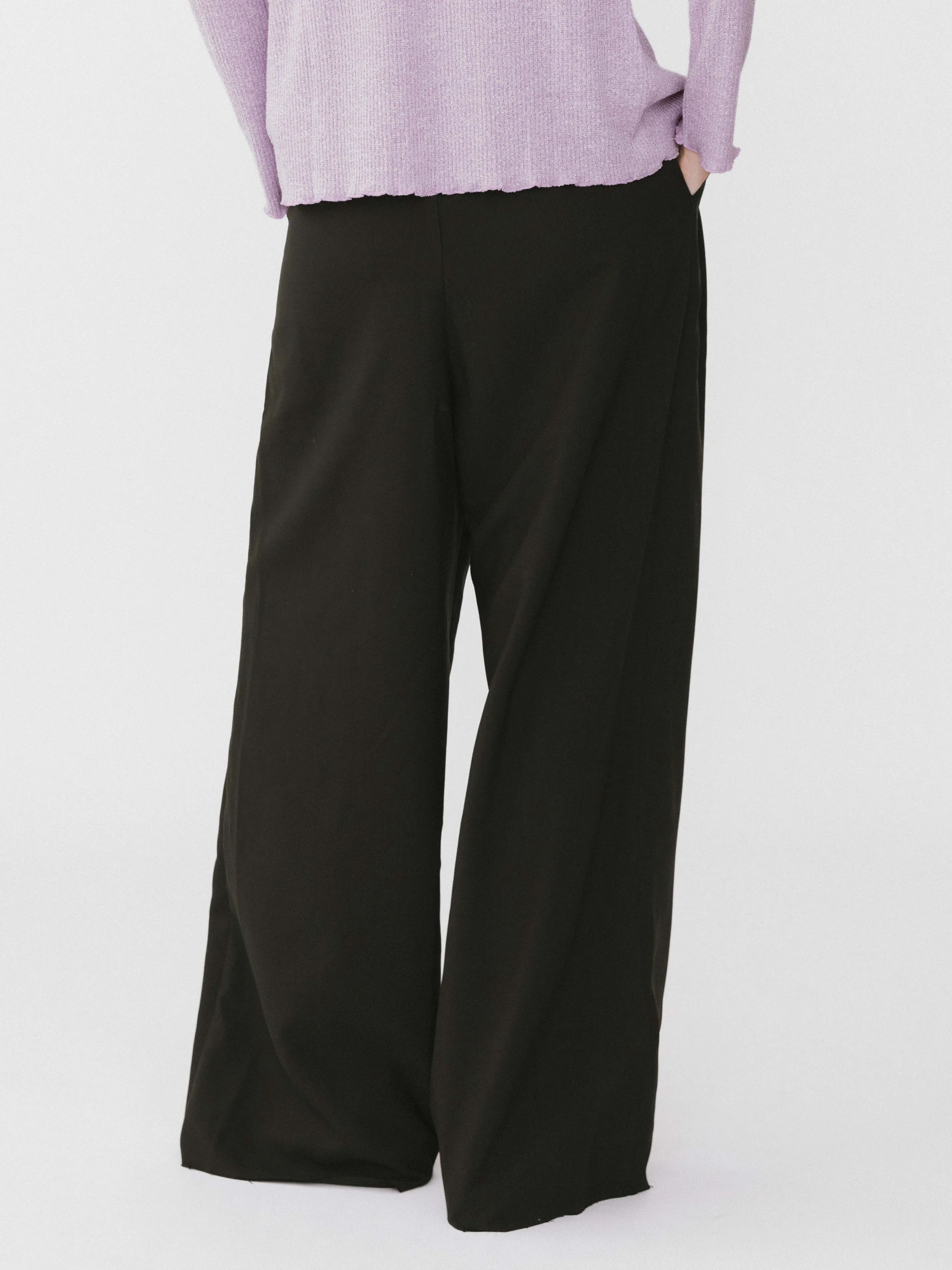 Asymmetric Waistband Tailored Trousers