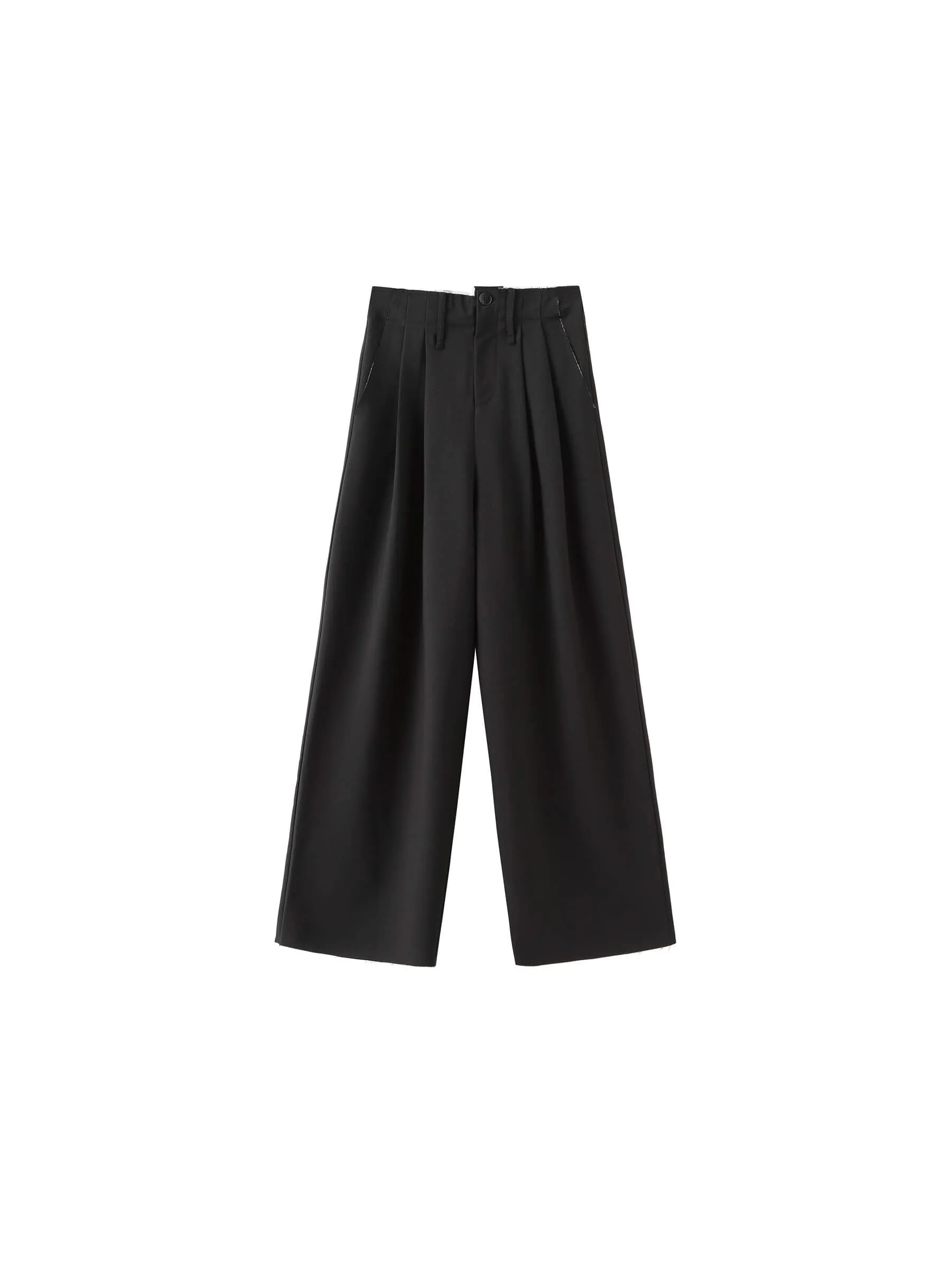 Asymmetric Waistband Tailored Trousers