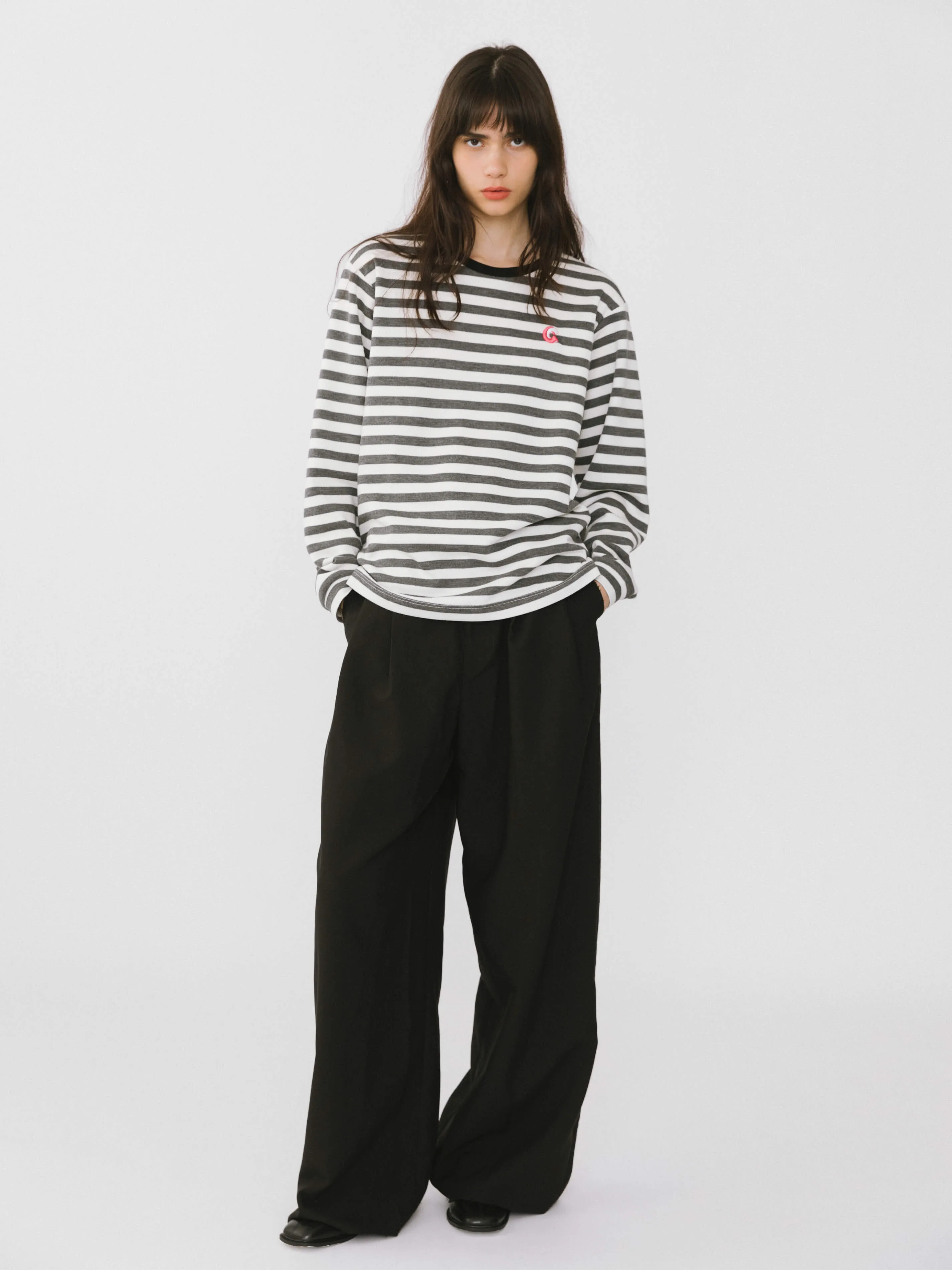 Asymmetric Waistband Tailored Trousers