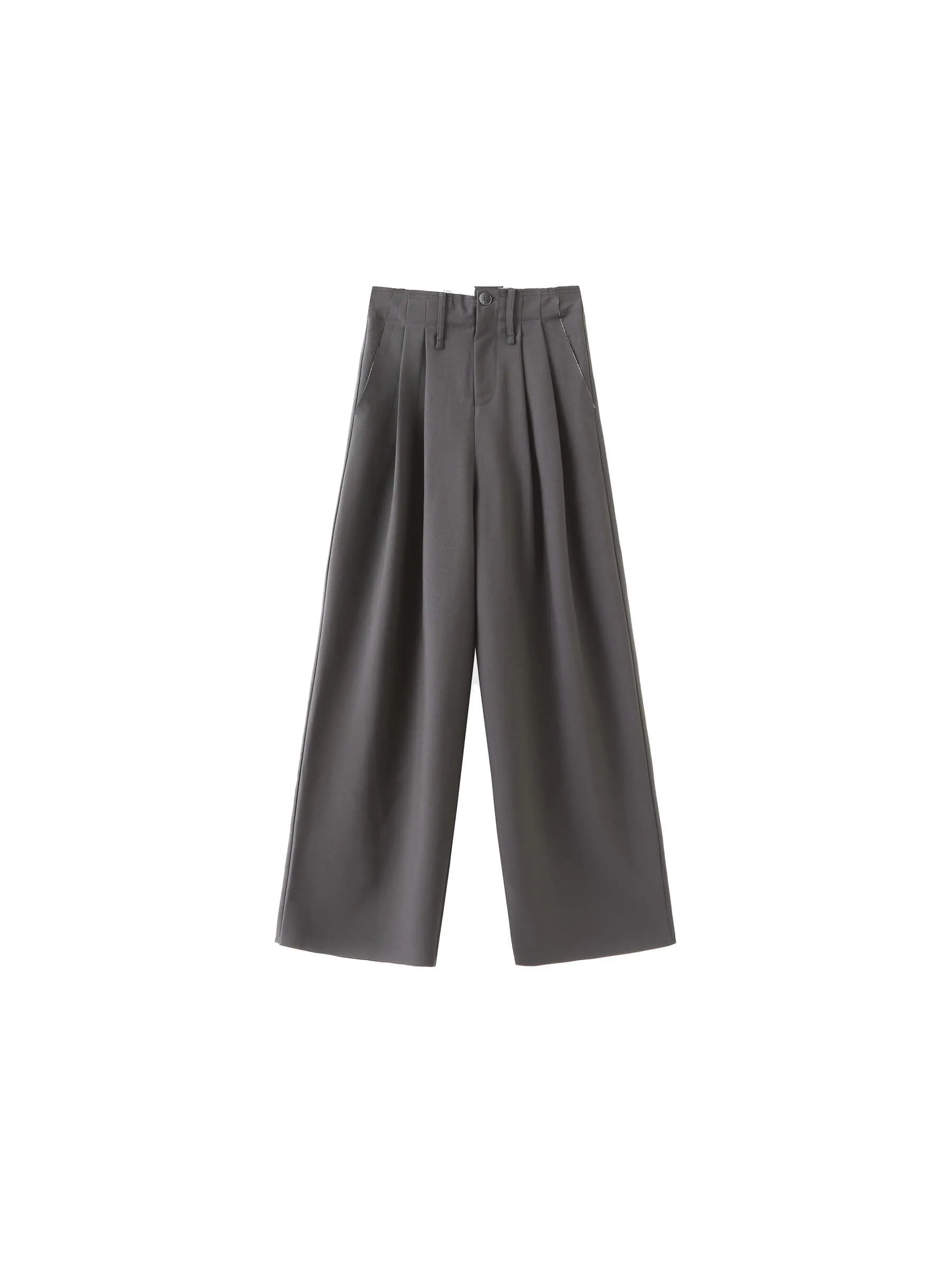 Asymmetric Waistband Tailored Trousers