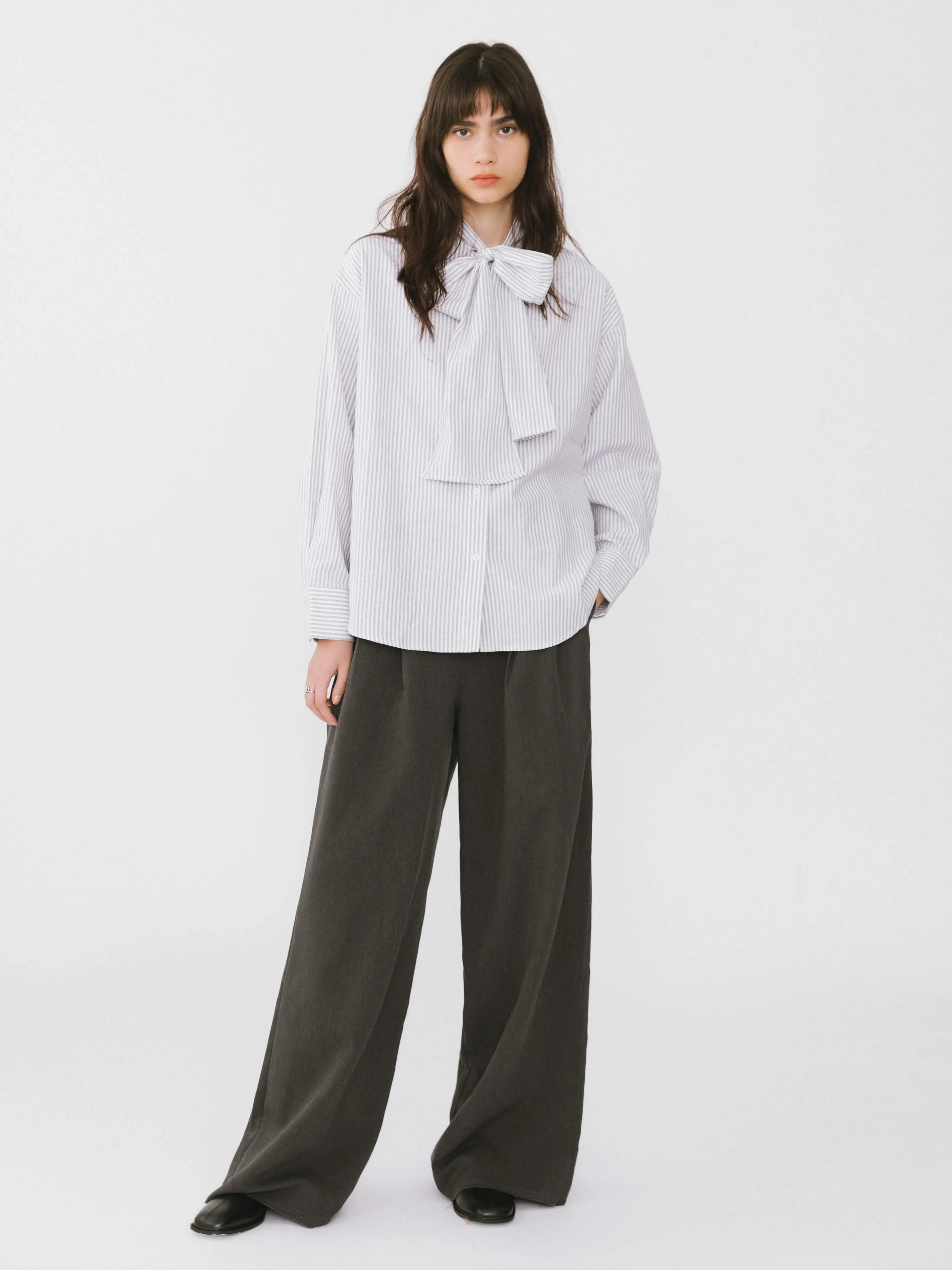 Asymmetric Waistband Tailored Trousers