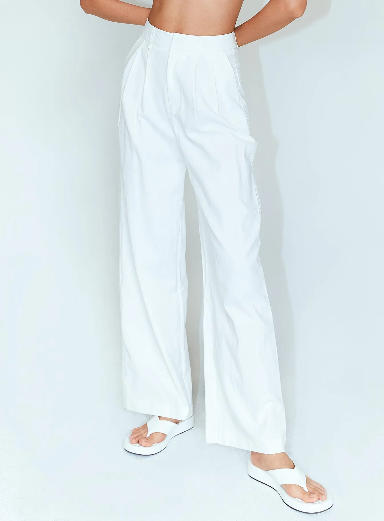 Ayla Linen Pants White Tall