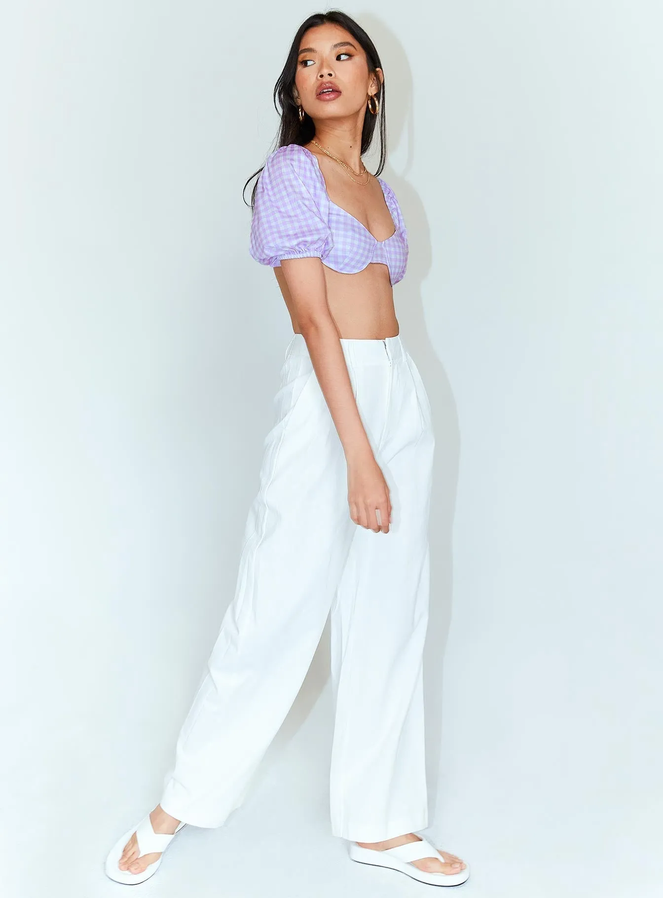 Ayla Linen Pants White Tall