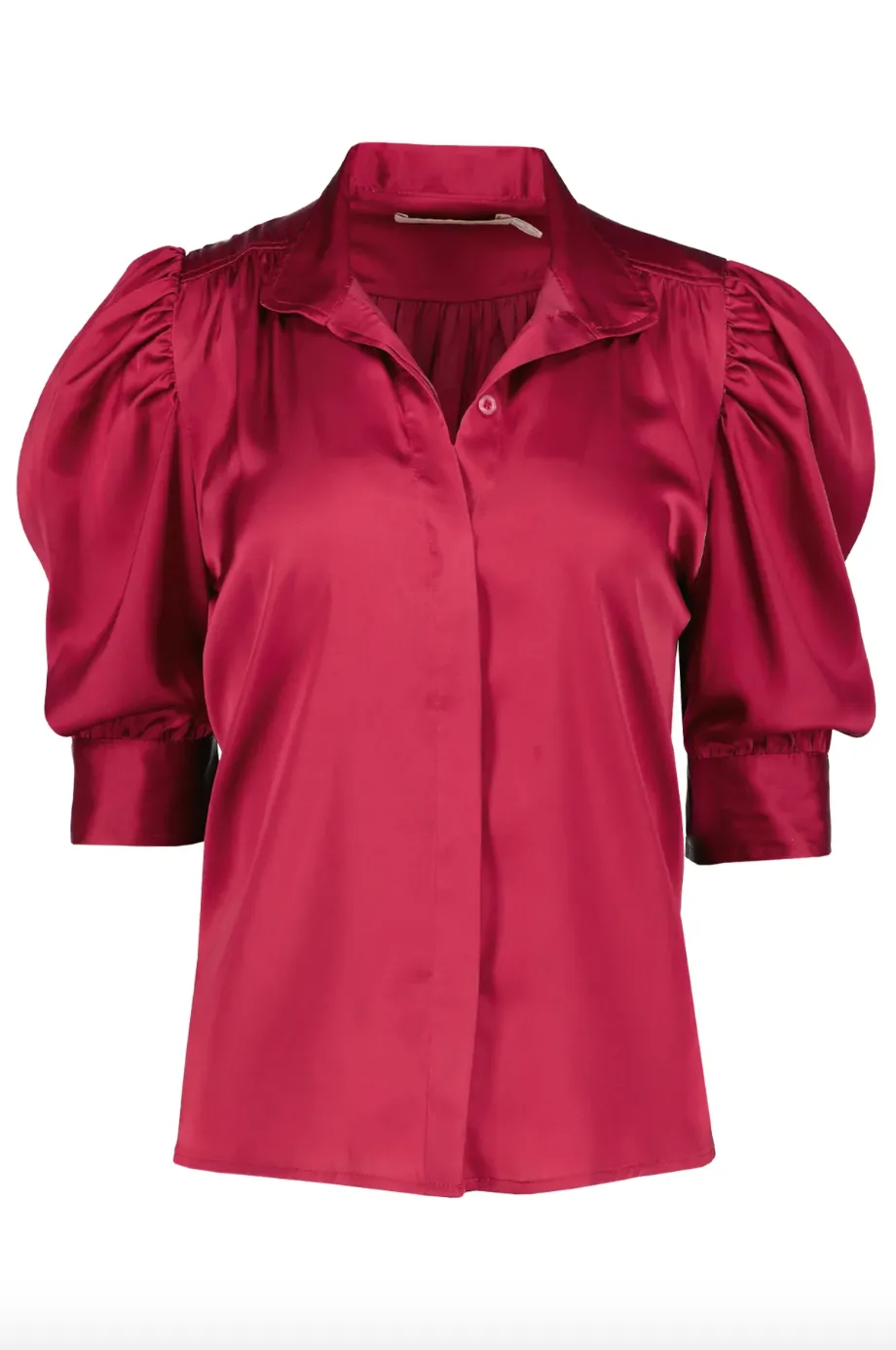 B&Y Cate Ruched Blouse-Magenta