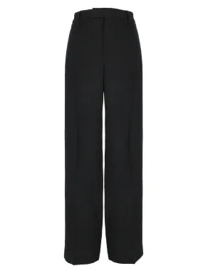 Black Virgin Wool Tailored Trousers