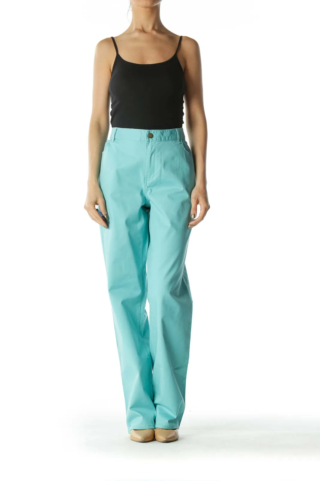 Blue Turquoise Straight Leg Pants