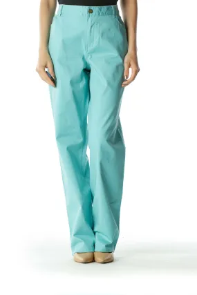 Blue Turquoise Straight Leg Pants