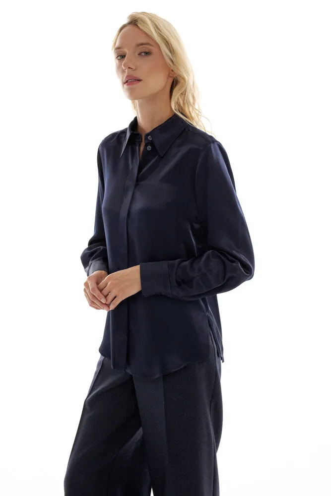 BLUE VISCOSE SHIRT