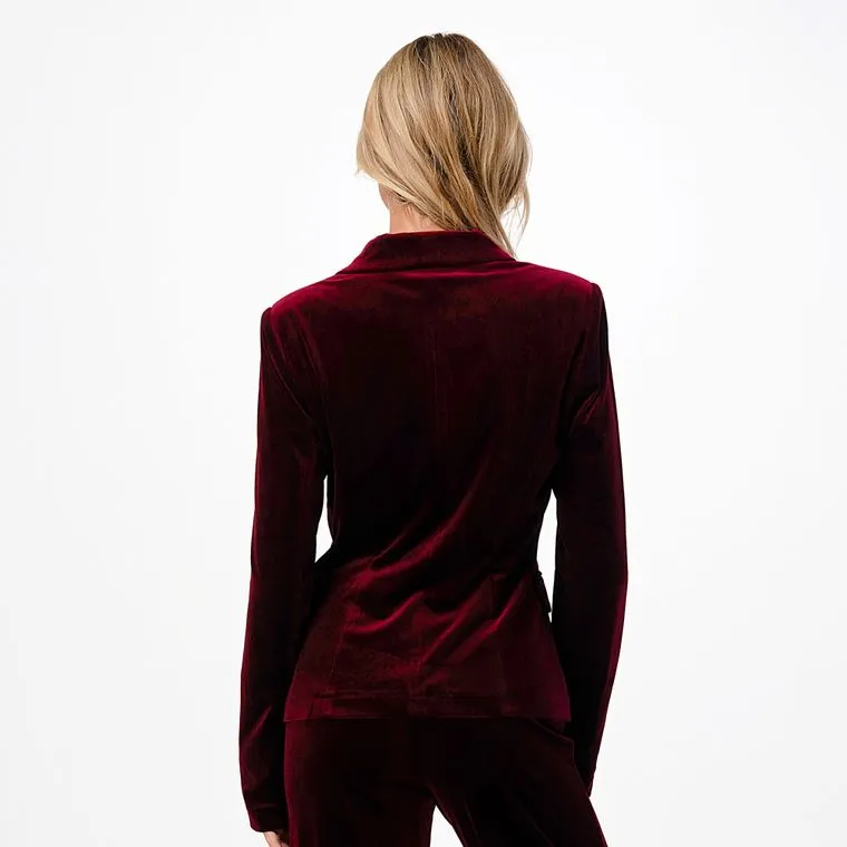 Burgundy Velvet Blazer