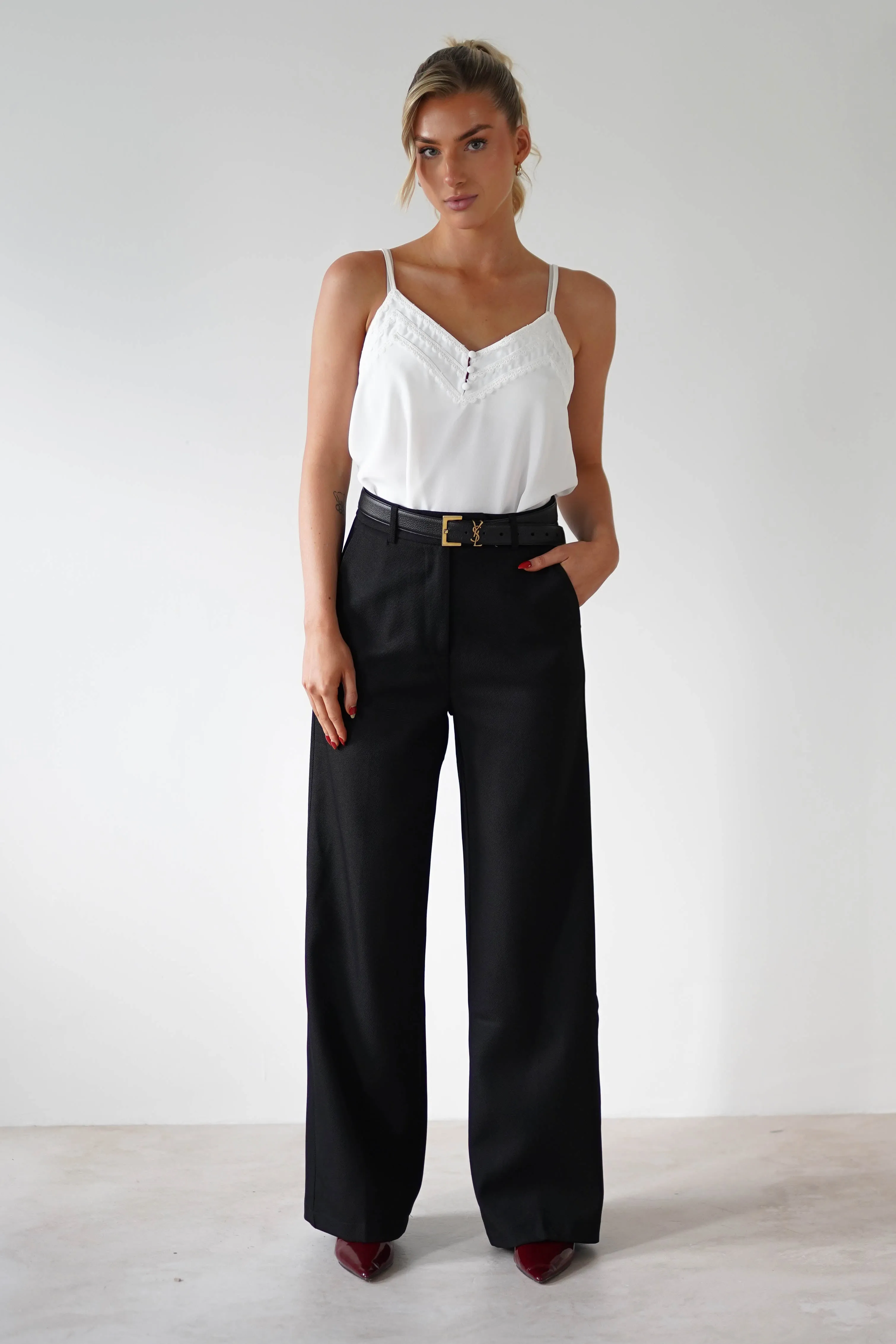 Carey Tailored Pants | Black