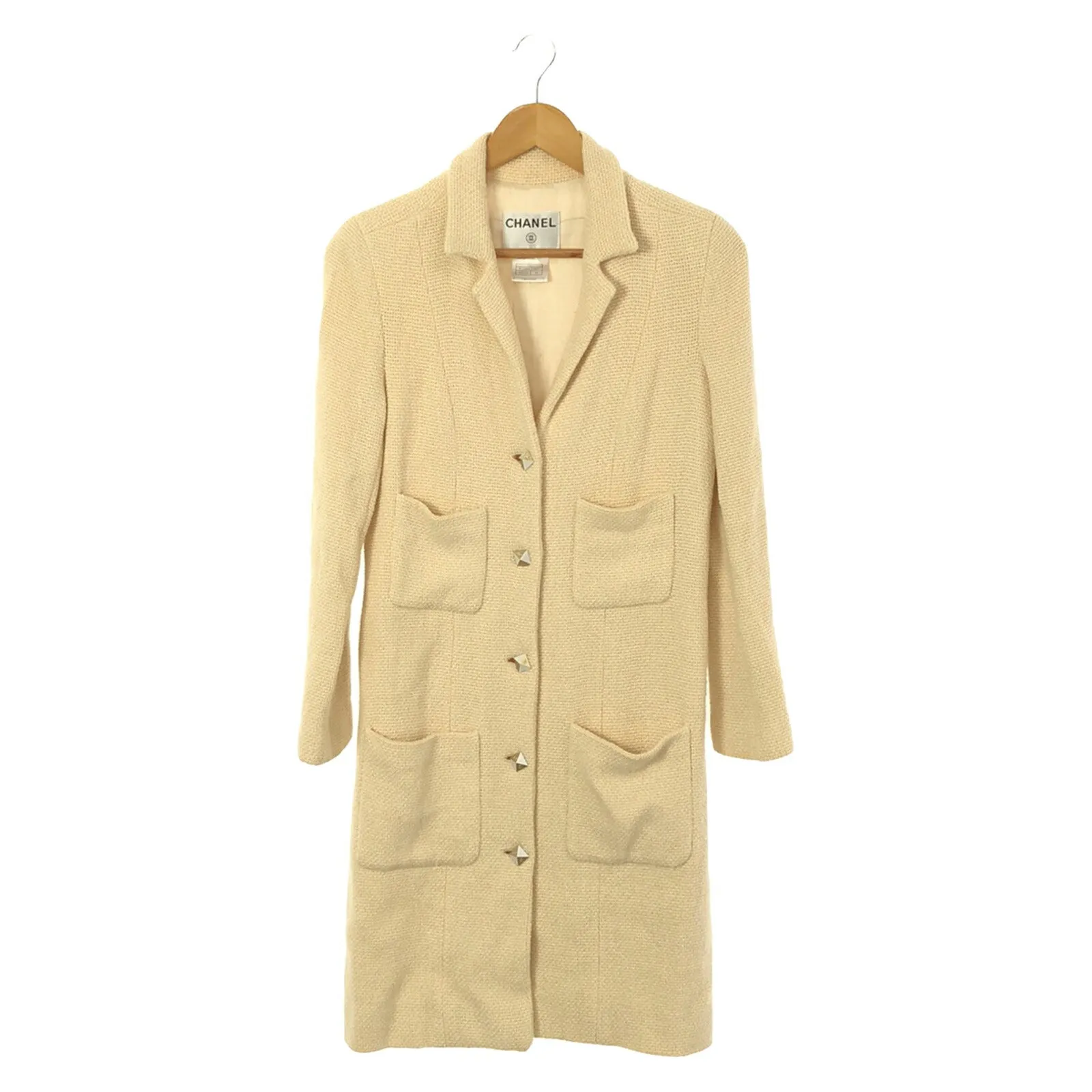 Chanel Wool Coat Beige Outerwear