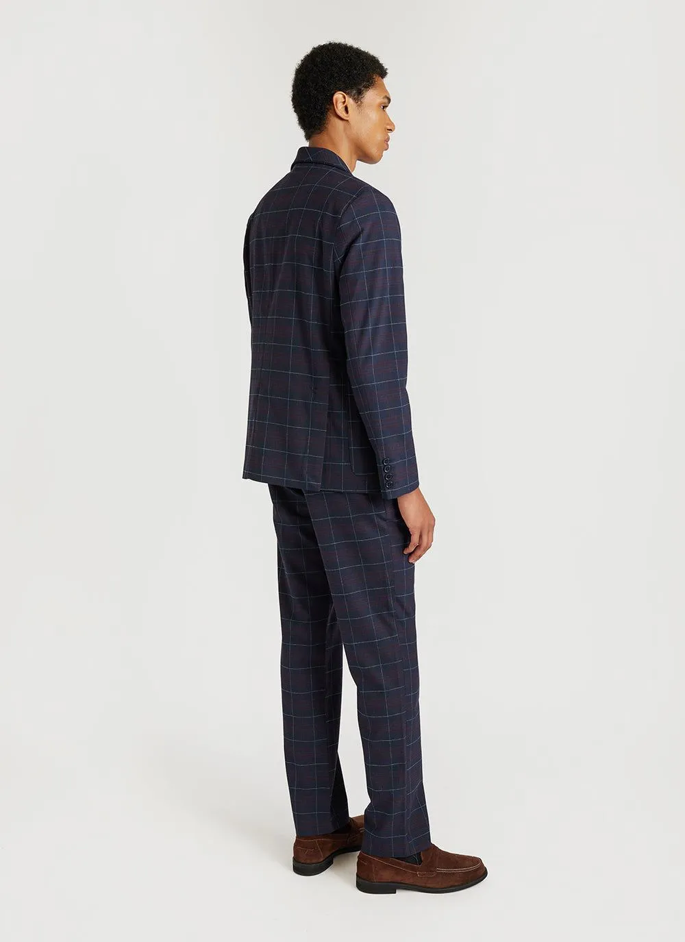 Check Tailored Blazer | Navy