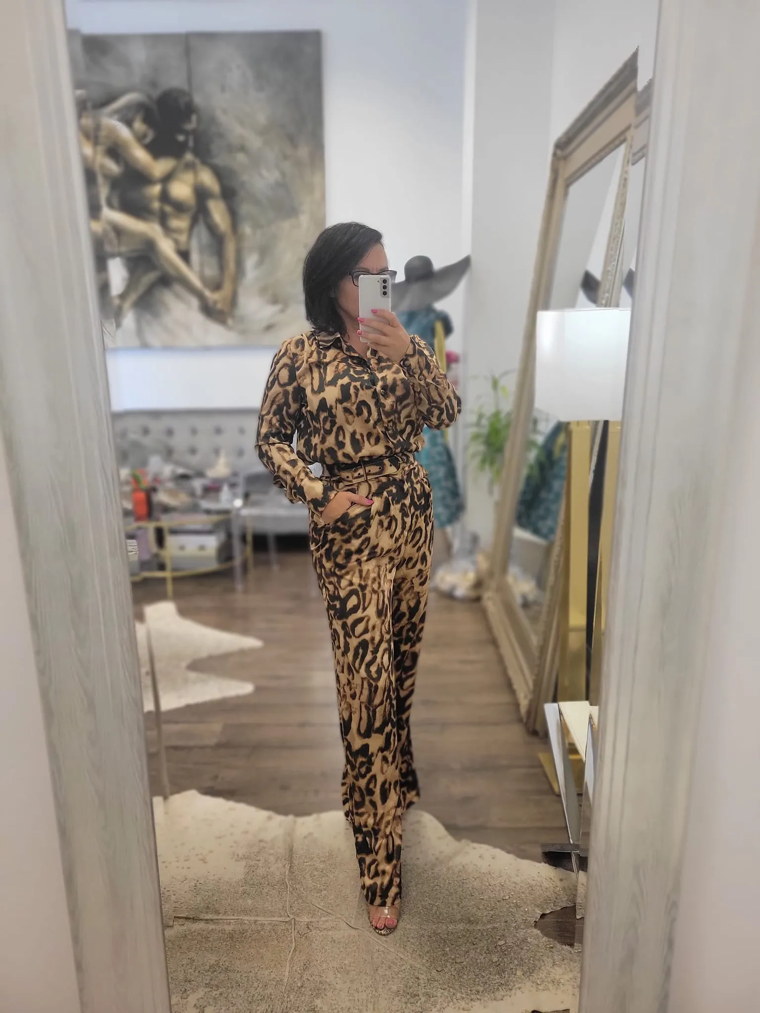 CLEARANCE - ANIMAL PRINT SILKY SET