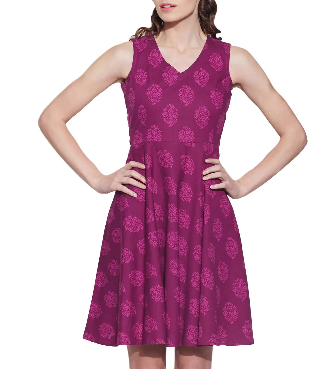 Clothes For Women Cotton Printed Dress,Machine Washable,W-CPD32-1608, Size-32 Inch