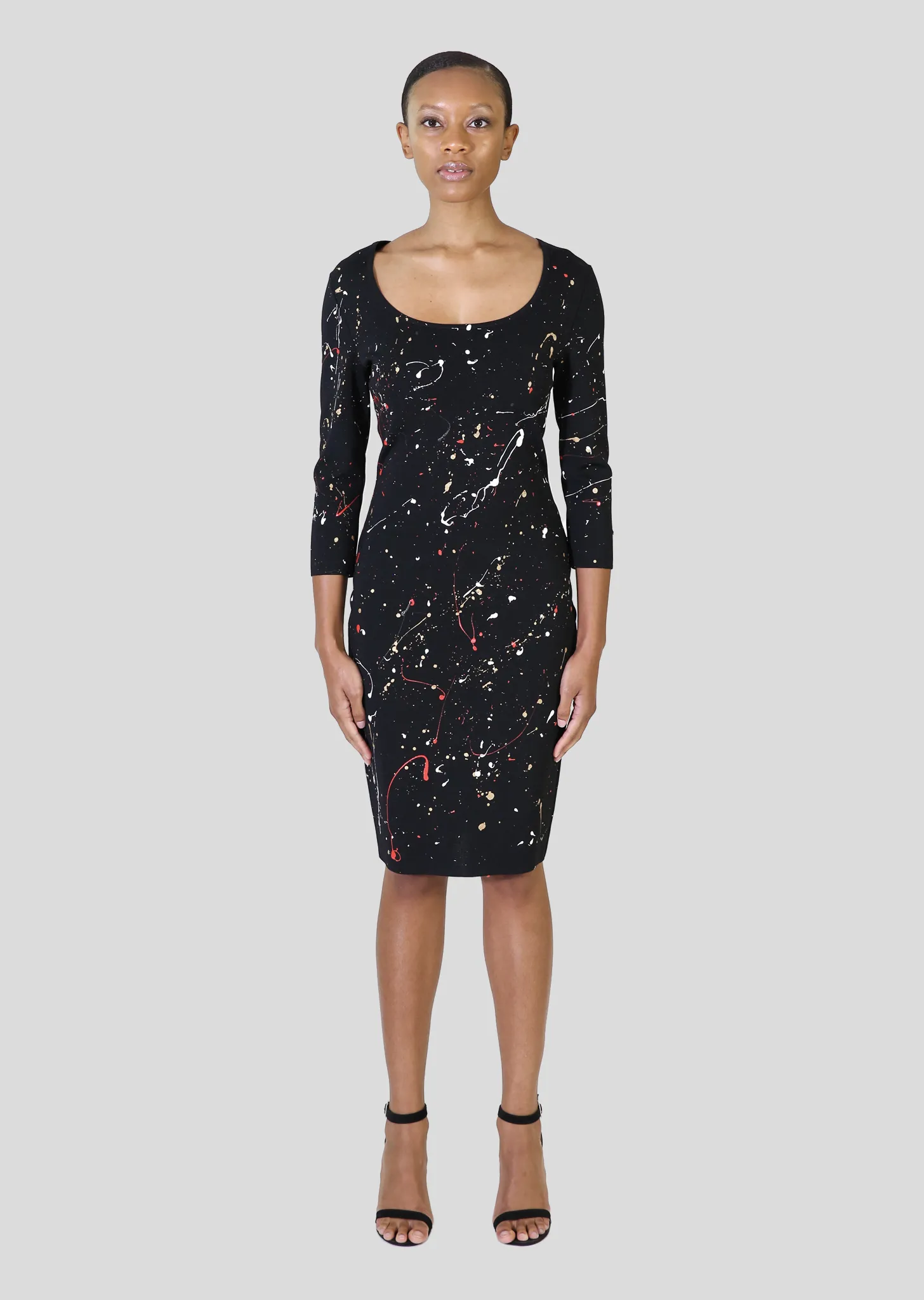 Collette - One of a Kind, Long Sleeve Paint Splatter Dress