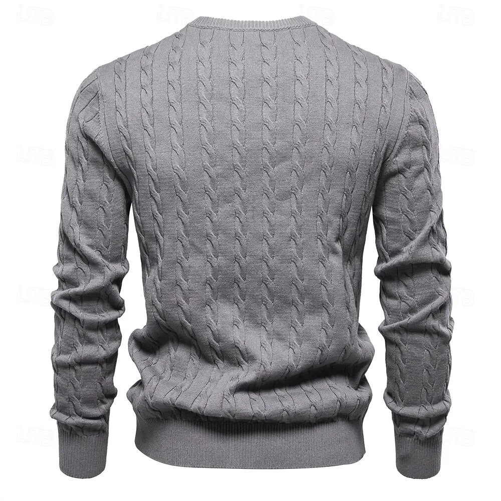 Cotton  Crew Neck Pullover Sweater