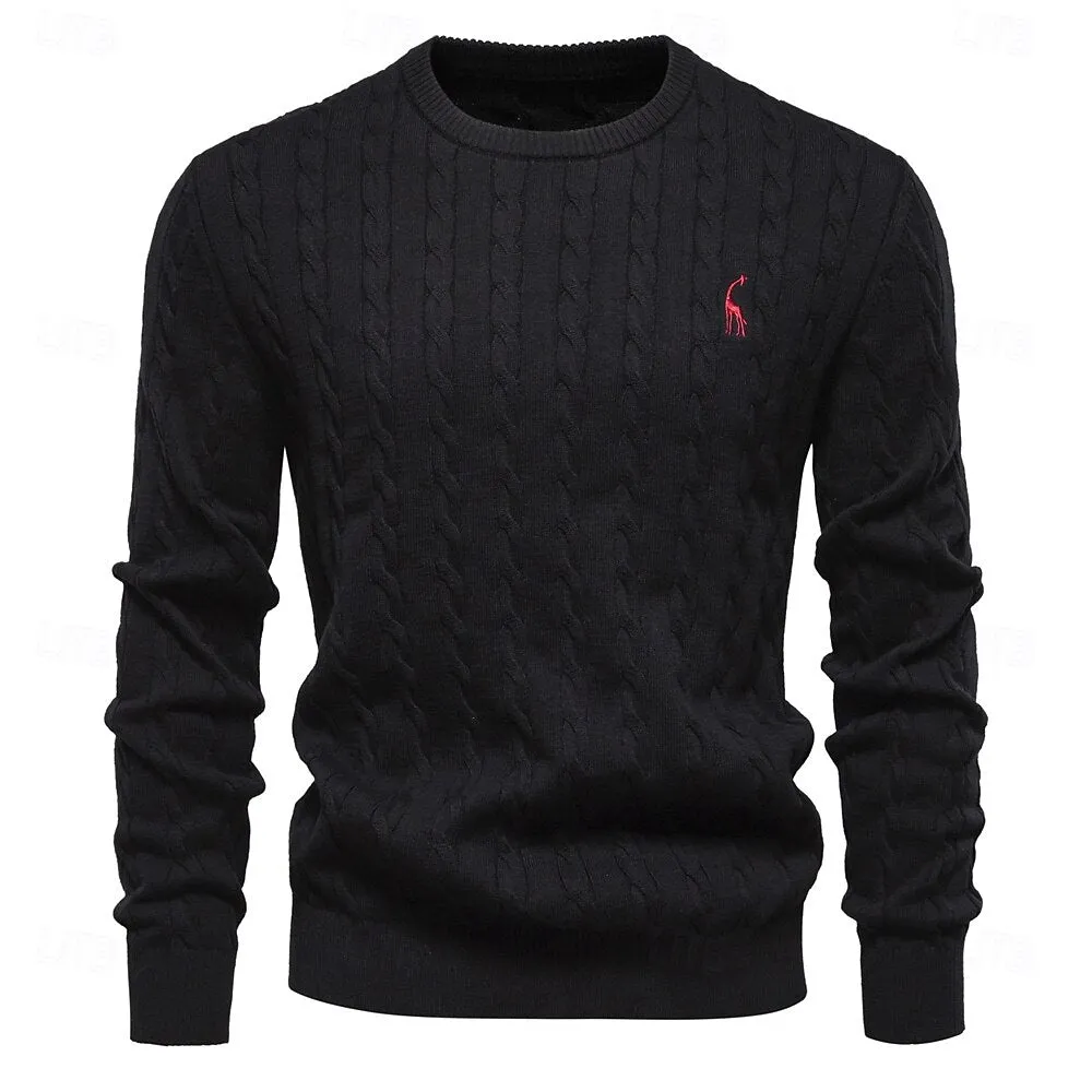 Cotton  Crew Neck Pullover Sweater