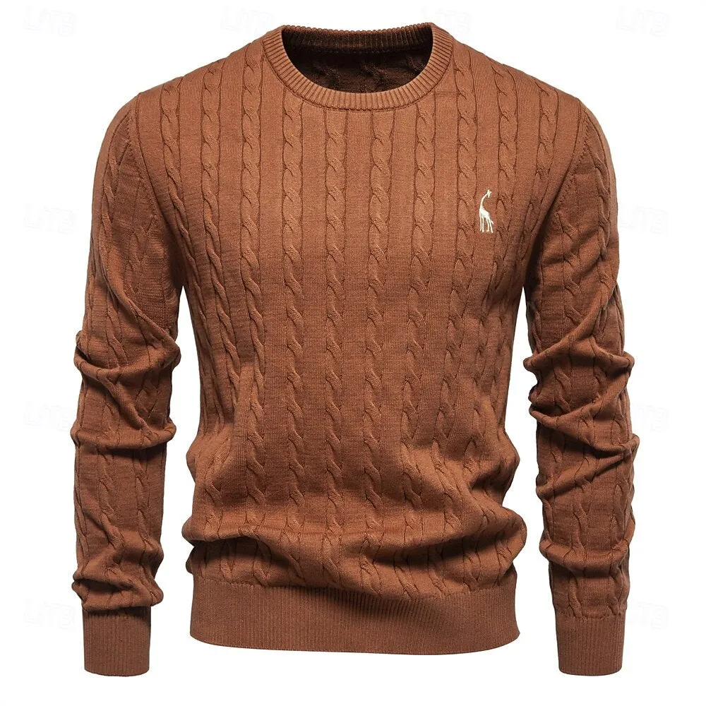 Cotton  Crew Neck Pullover Sweater