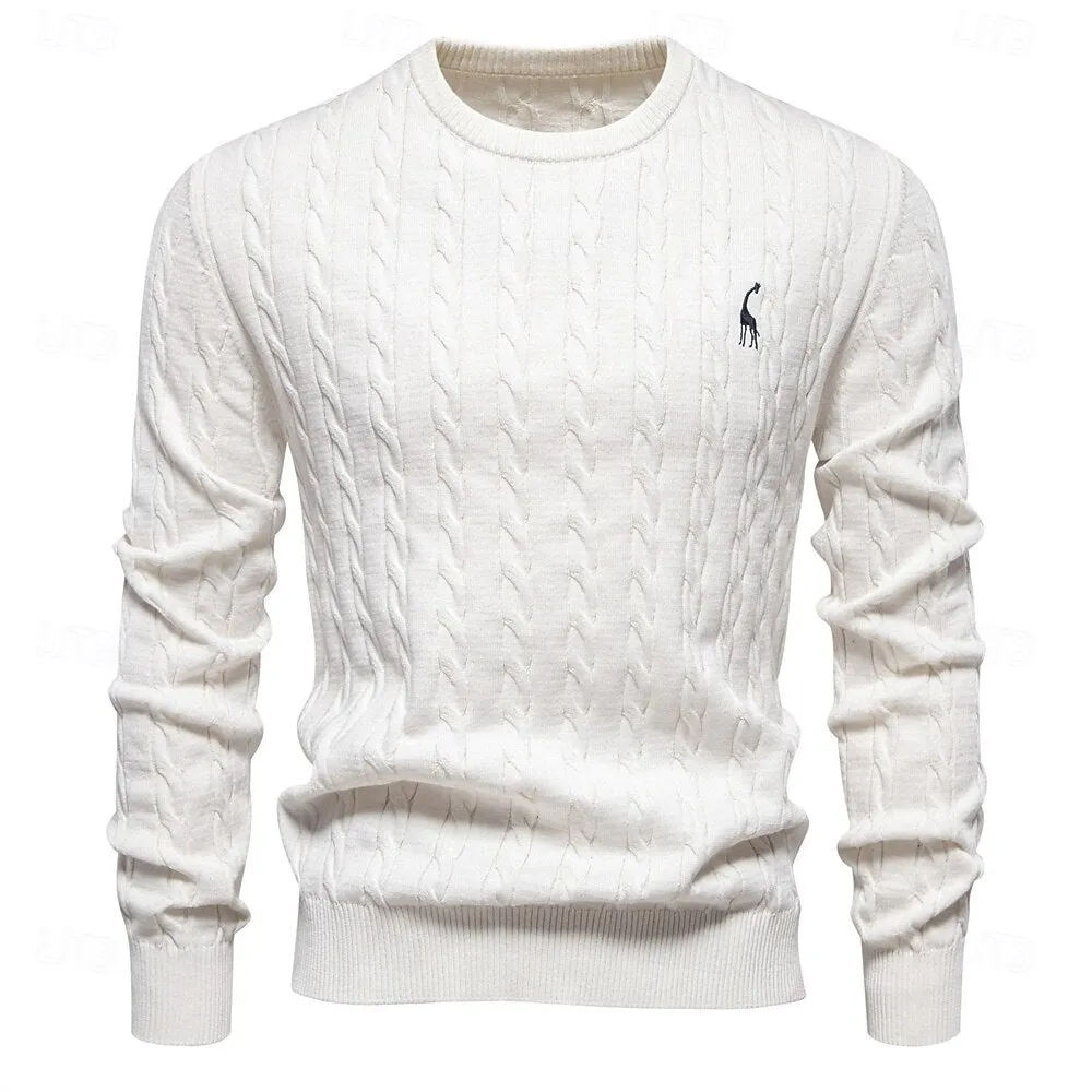 Cotton  Crew Neck Pullover Sweater