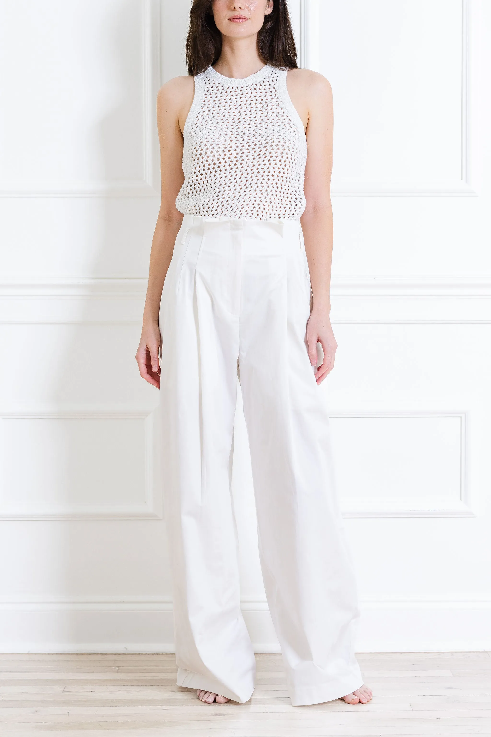 Cotton Paperbag Waist Trousers