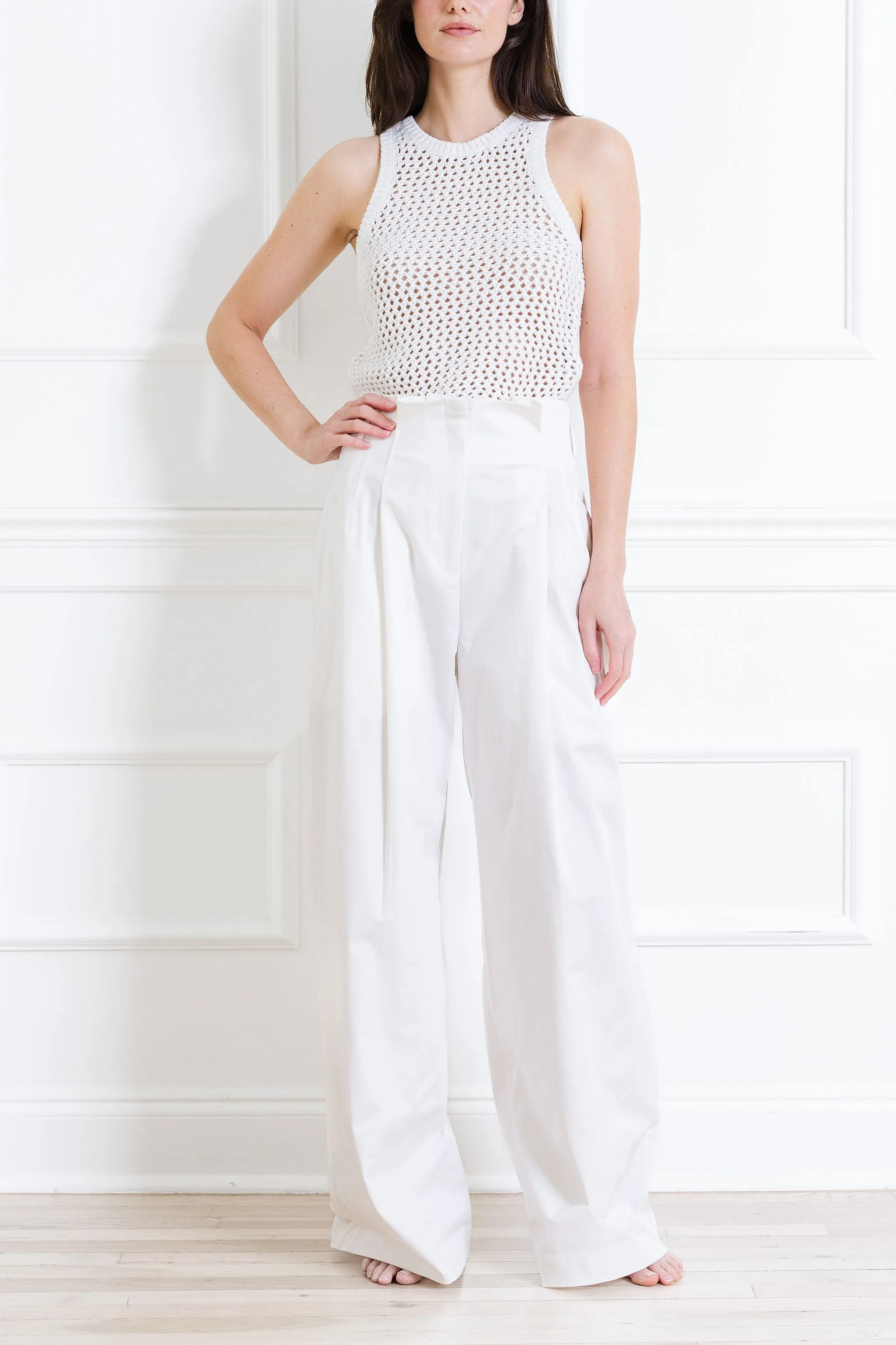 Cotton Paperbag Waist Trousers