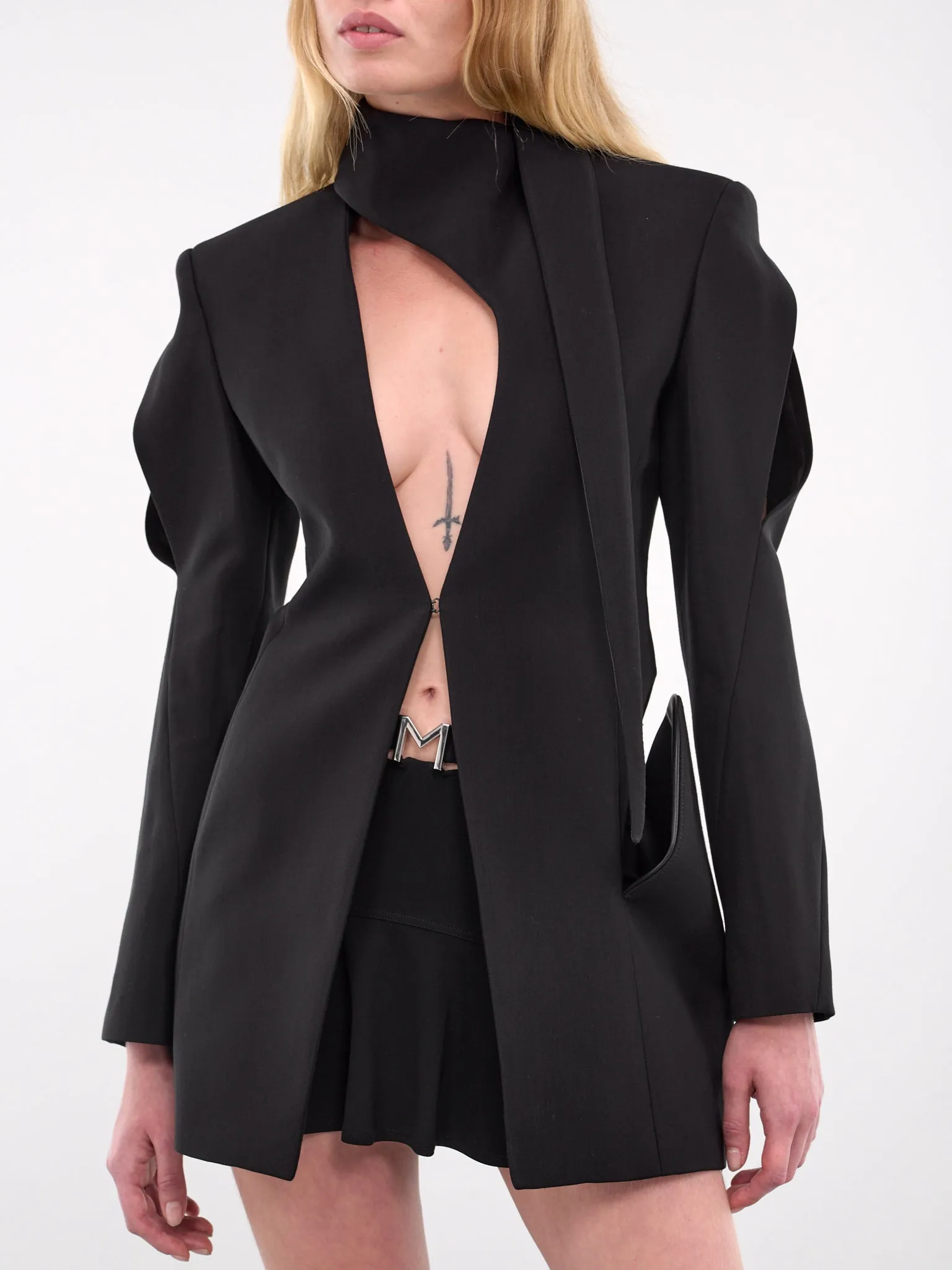 Cut-Out Tailored Blazer (24W1VE0439182-BLACK)