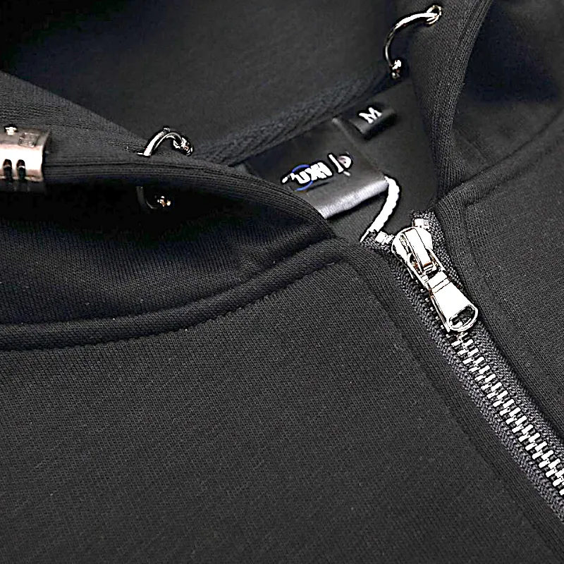 Double knit structured zip front hoodie