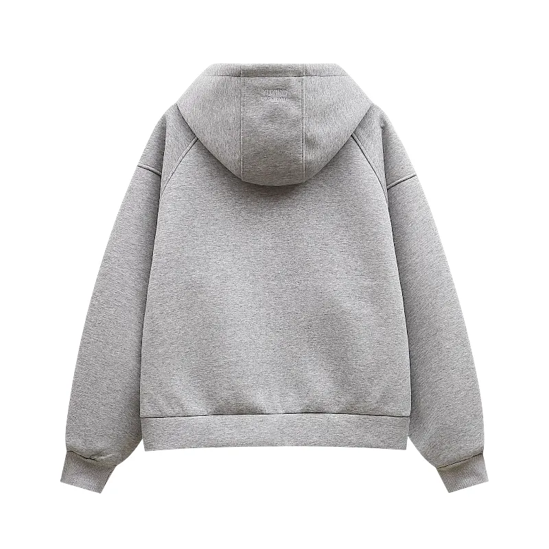 Double knit structured zip front hoodie