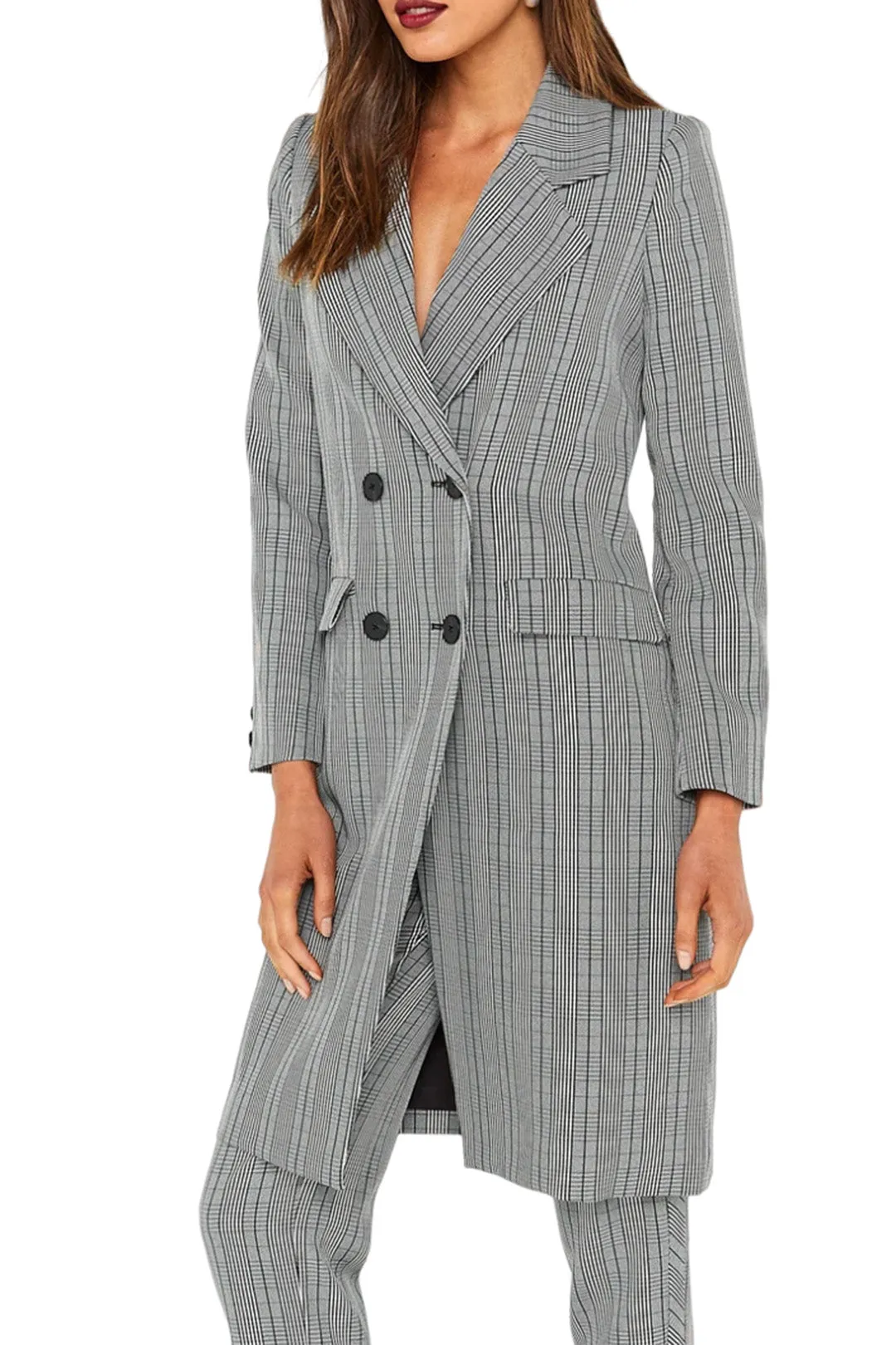 Duchess Coat in Monochrome Check