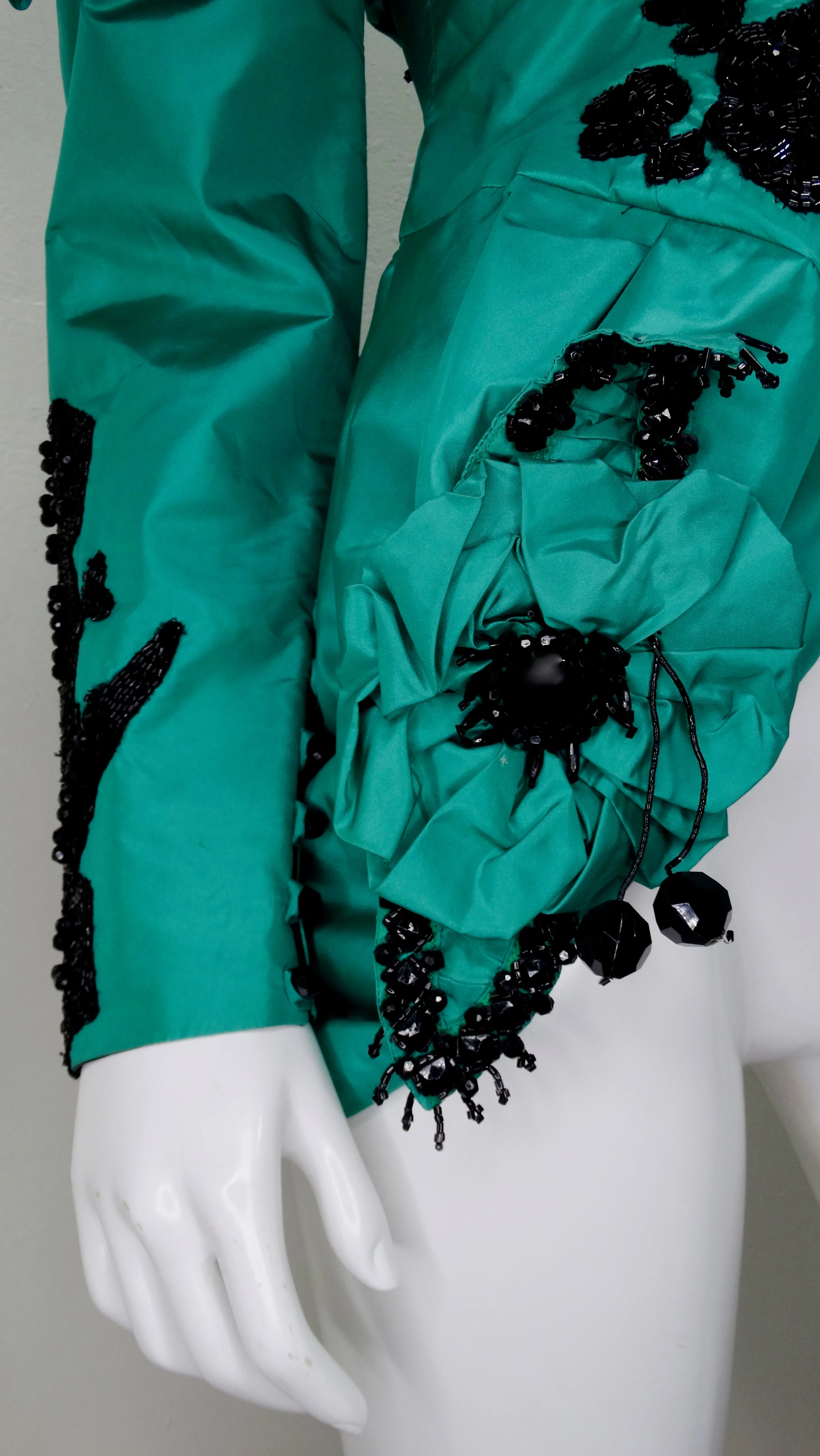 Eavis & Brown Embellished Green Victorian Blouse