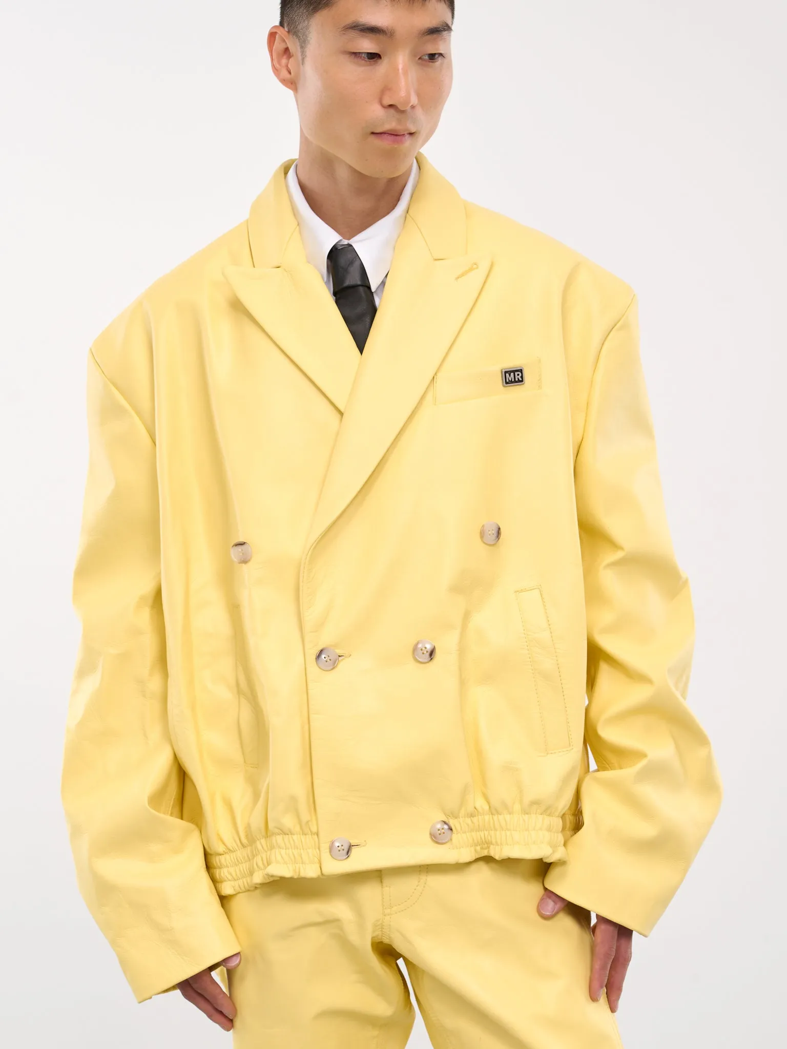 Elasticated Double-Breasted Jacket (537LP05301-YELLOW)