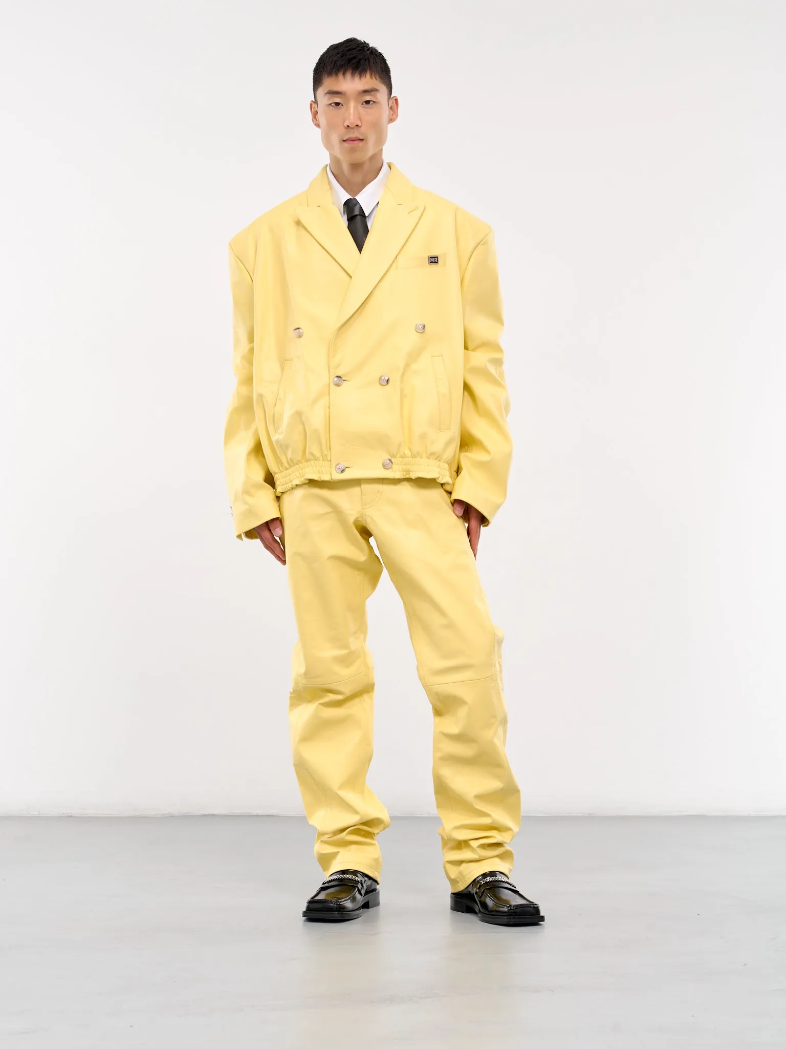 Elasticated Double-Breasted Jacket (537LP05301-YELLOW)