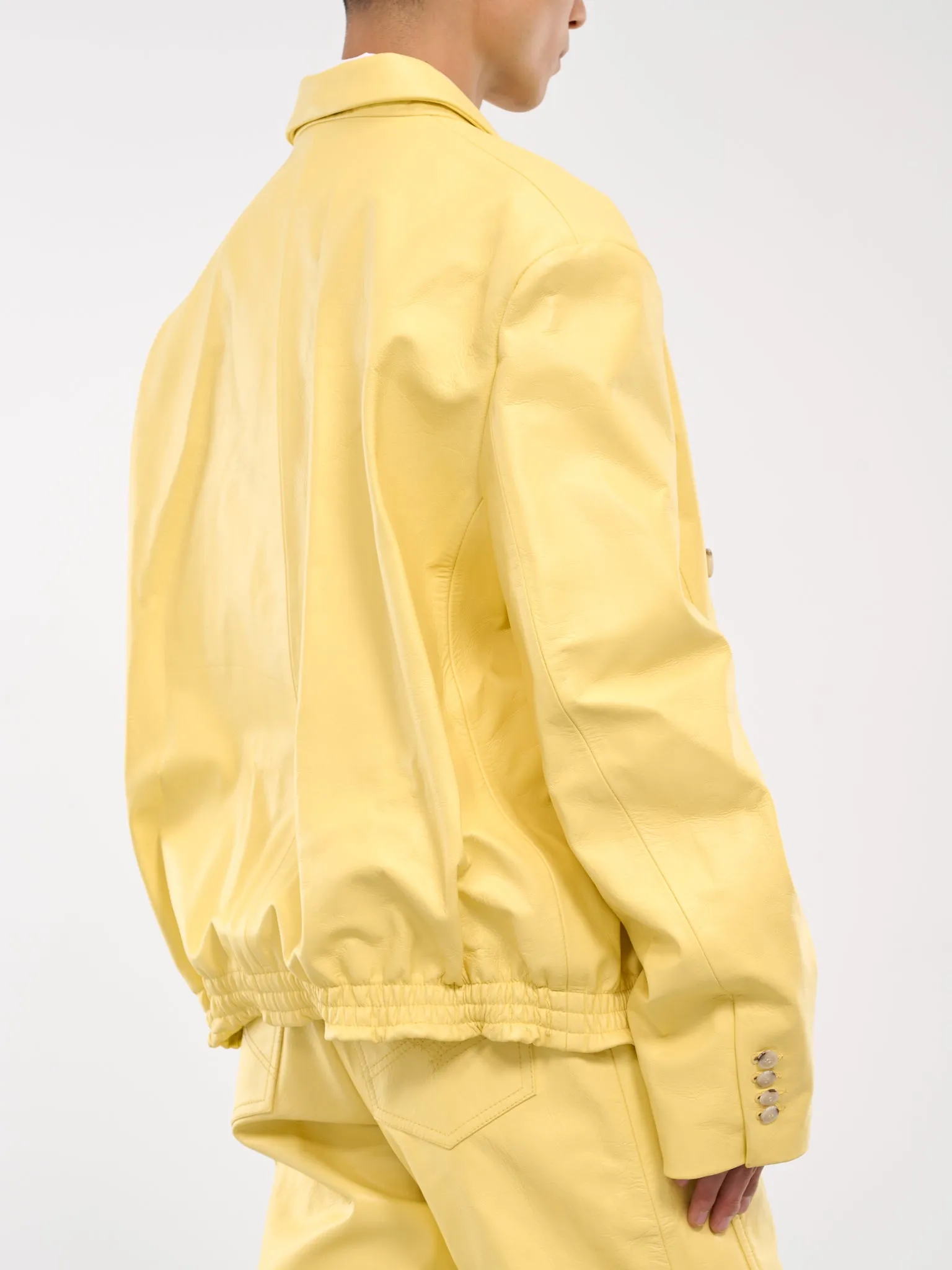 Elasticated Double-Breasted Jacket (537LP05301-YELLOW)