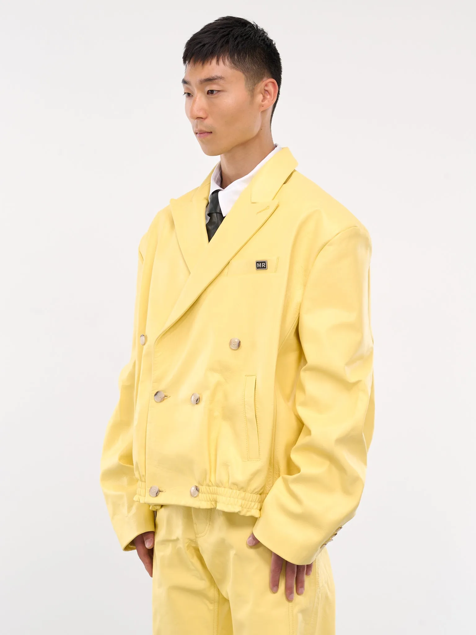 Elasticated Double-Breasted Jacket (537LP05301-YELLOW)