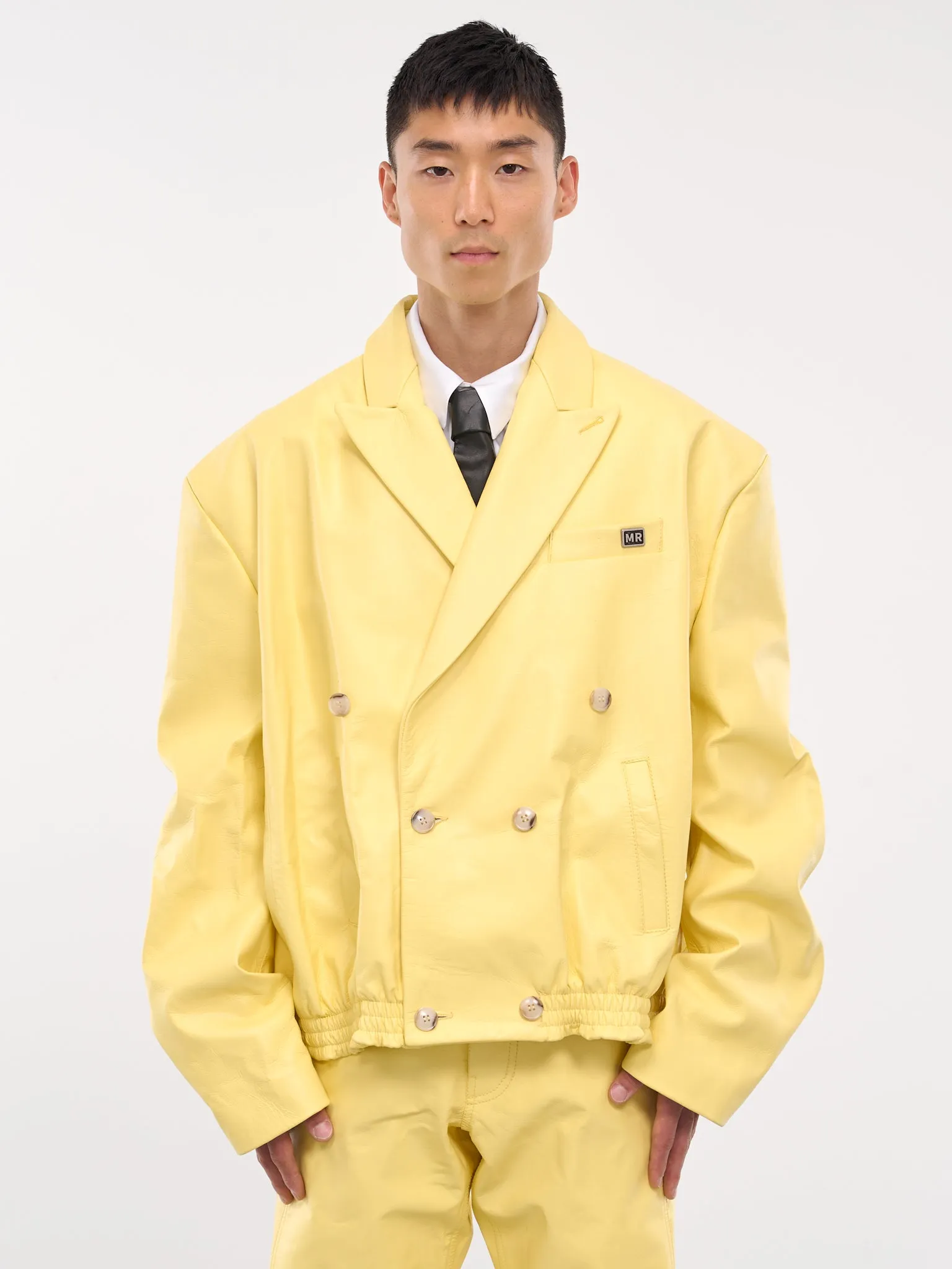 Elasticated Double-Breasted Jacket (537LP05301-YELLOW)