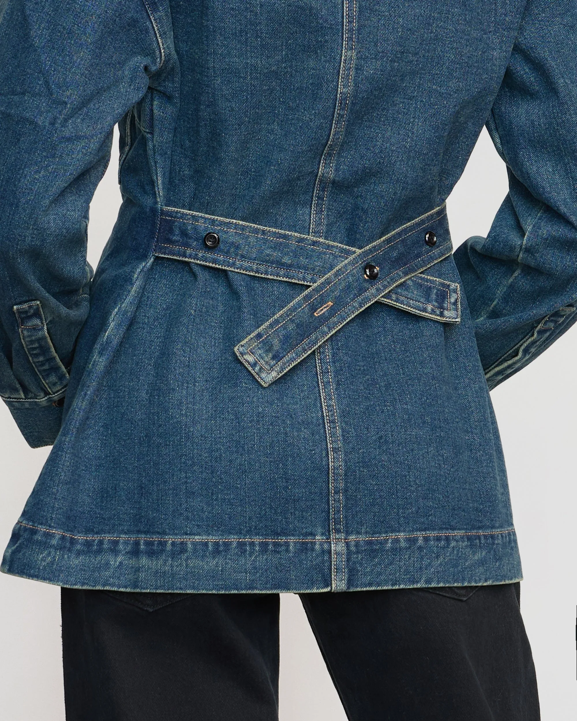 Emmett Structured-Sleeve Denim Jacket