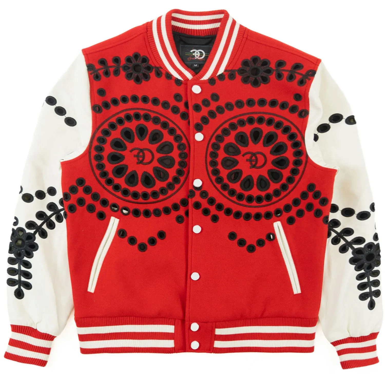 F1060 Cashay Wool Varsity Jacket - Red