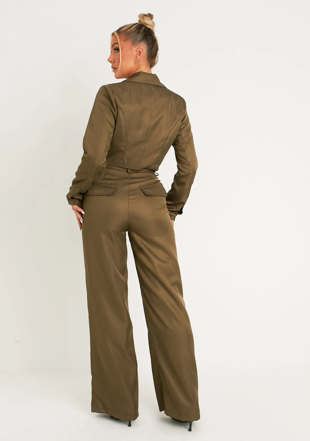 Farrah Khaki Tailored Belted Trousers