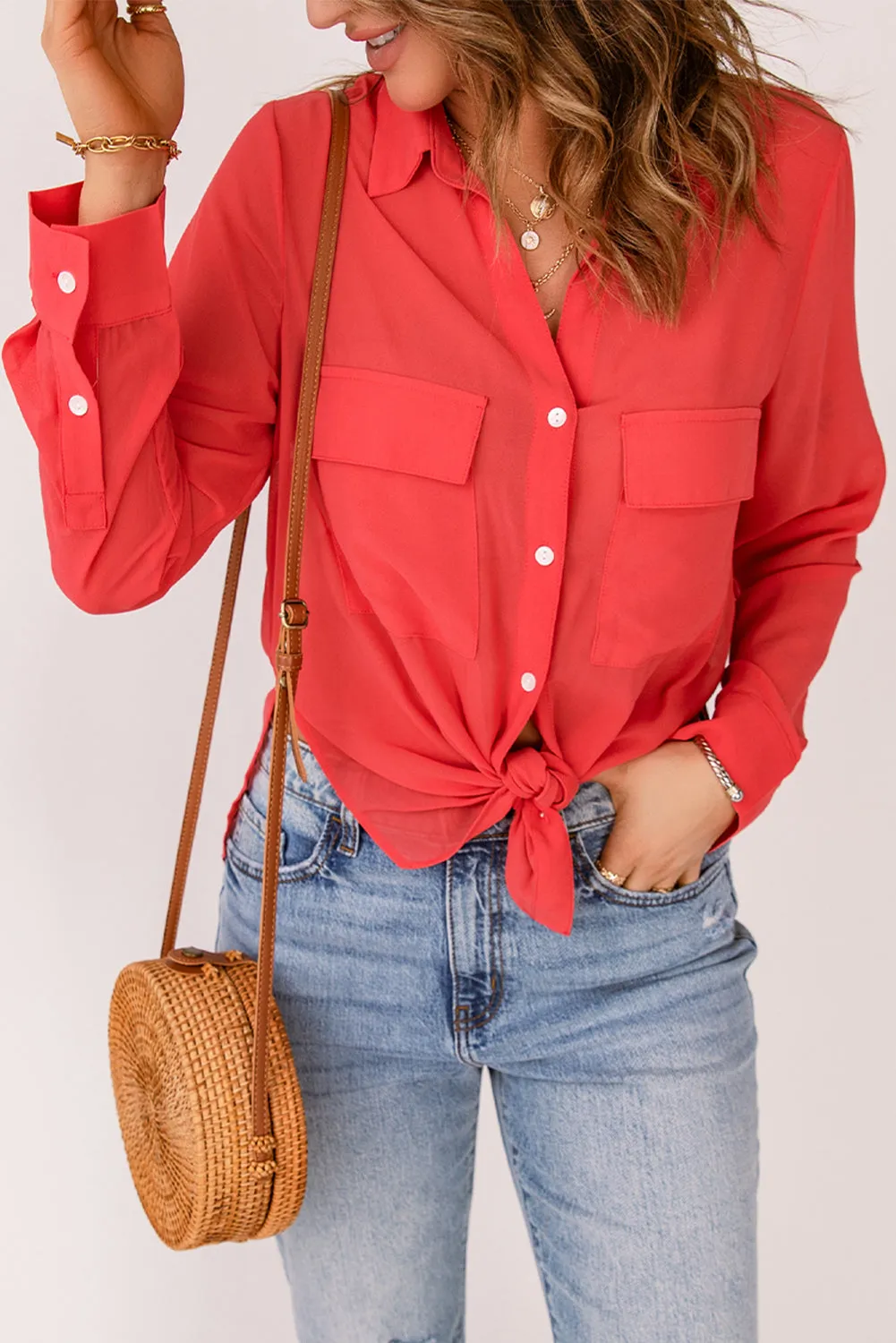 Flap Pocket Button Up Shirt