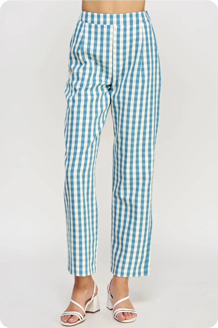 Gingham Straight Leg Trousers