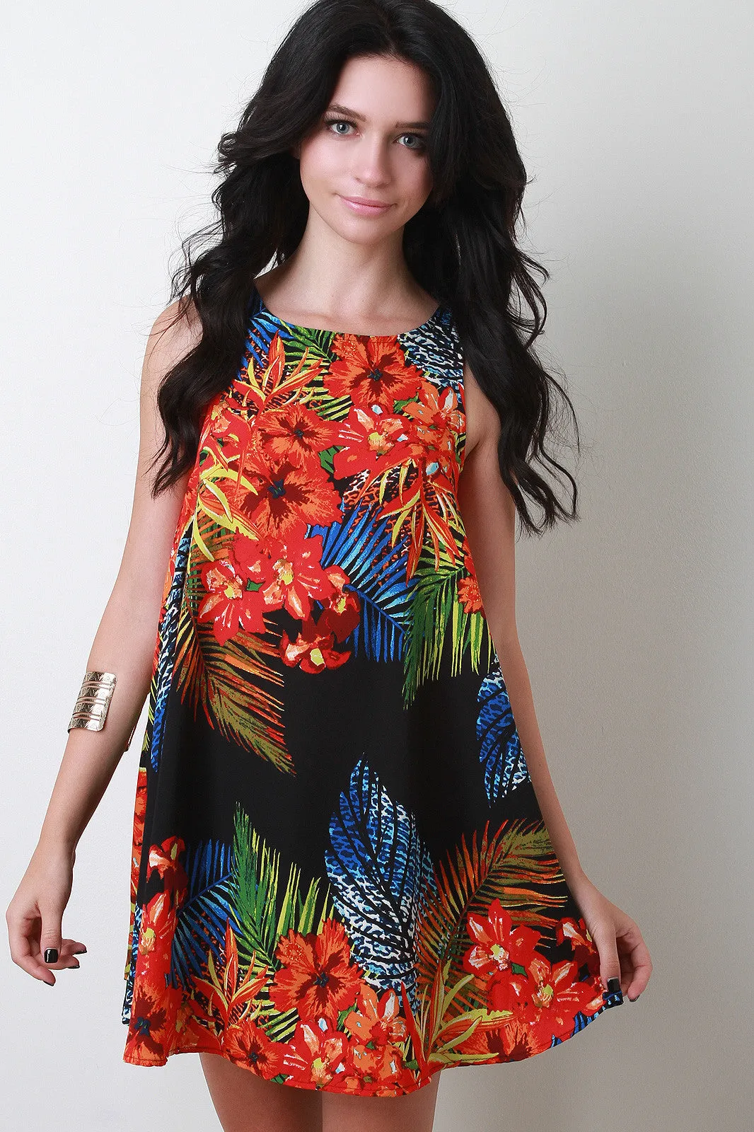 Hibiscus Tropic Shift Dress