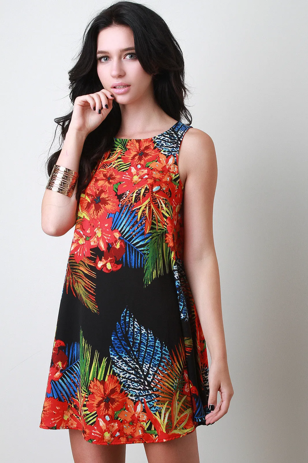 Hibiscus Tropic Shift Dress