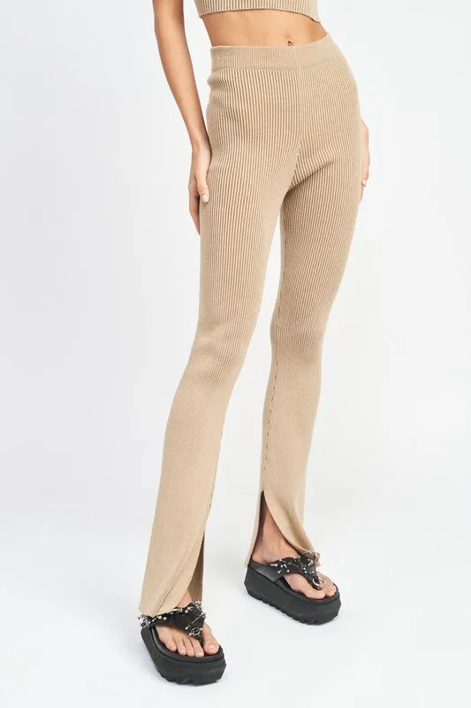 High Rise Slit Pants